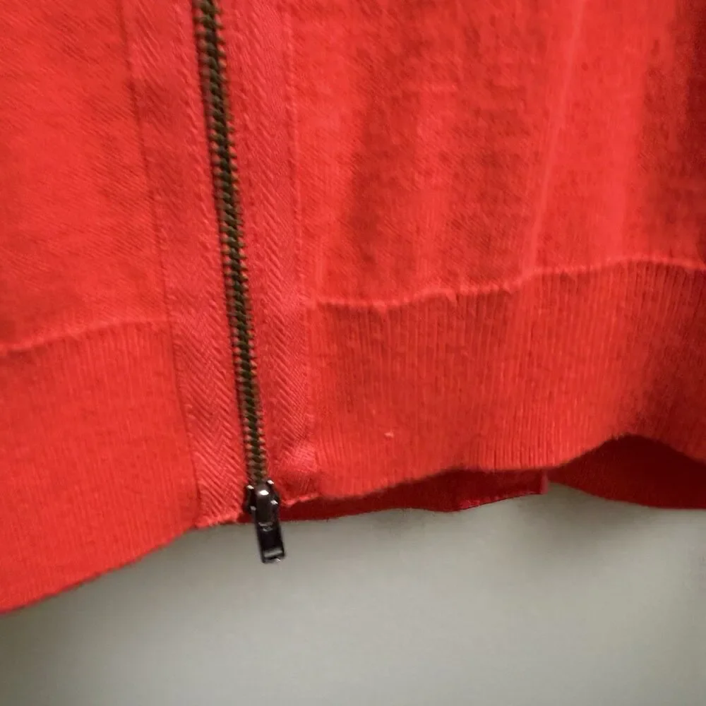 CAbi Cobblestone Cardigan Sweater Fiery Red Full Zip Back Size SMALL
